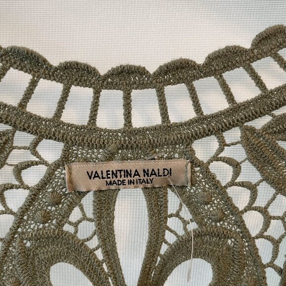 Valentina Naldi Made in Italy 100% Linen Cardigan Shawl Sage Green Medium - Picture 8 of 9